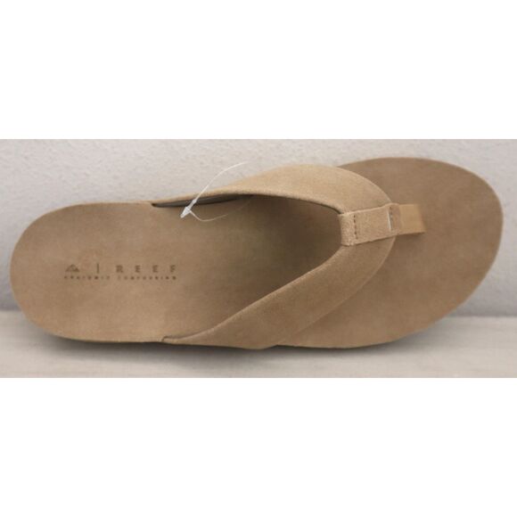 REEF Men's Sz 11D Tan Suede Leather Ojai Flip-Flop Sandals - Picture 5 of 11